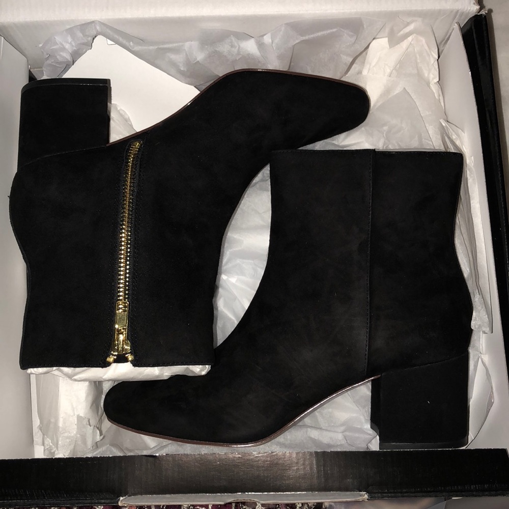 J. Crew Factory Black Suede Booties